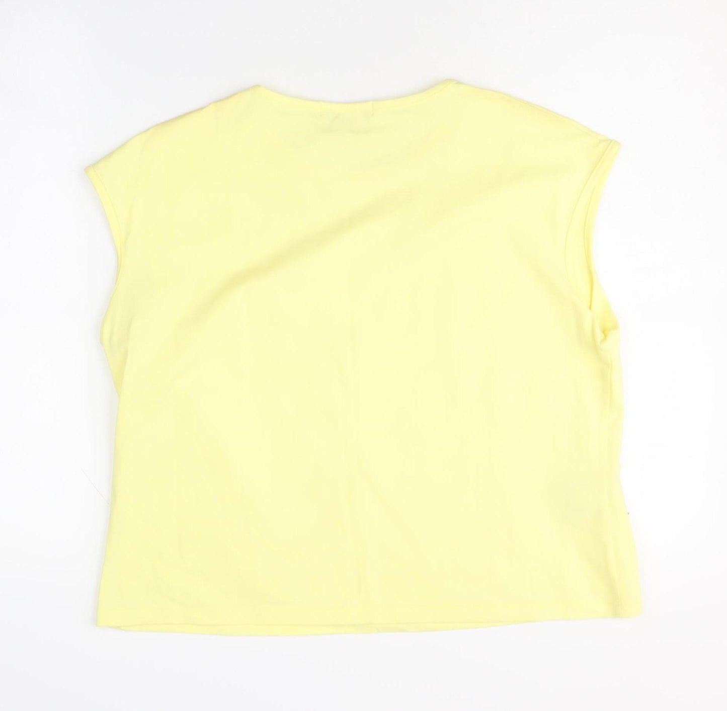 Laura Ashley Women's Yellow Sleeveless T-Shirt XL