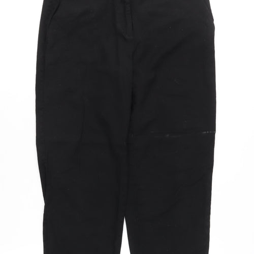 Massimo Dutti Women's Black Wool Trousers Size 10