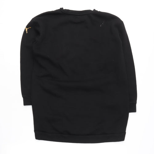 Puma Girls Black Pullover Sweatshirt, Size 12, Graphic Print