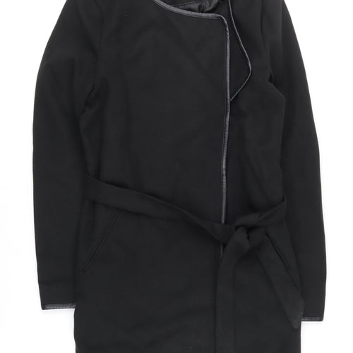 Jacqueline de Yong Women's Black Belted Coat Size S