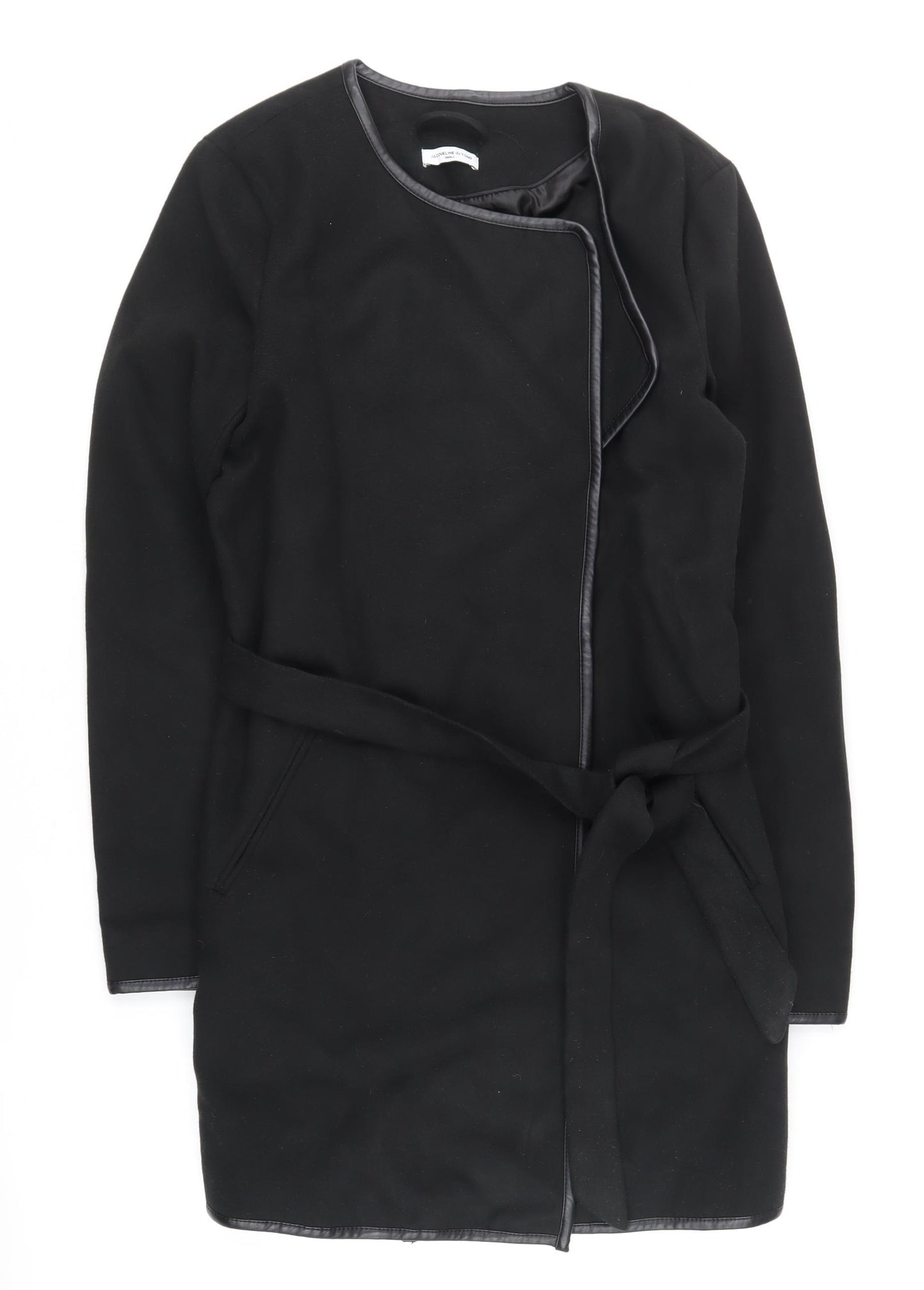 Jacqueline de Yong Women's Black Belted Coat Size S
