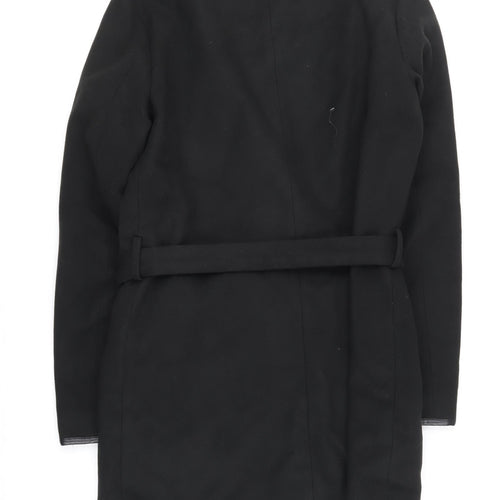 Jacqueline de Yong Women's Black Belted Coat Size S