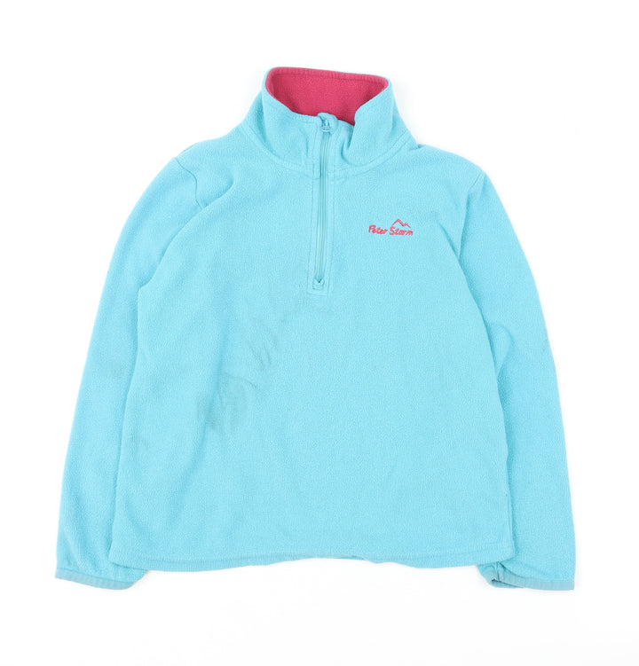 Peter Storm Girls Blue Fleece 1/2 Zip Sweatshirt 5-6 Years