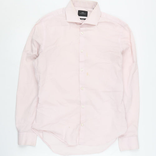 Moss London Men's Pink Slim Fit Long Sleeve Shirt