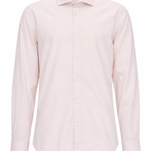 Moss London Men's Pink Slim Fit Long Sleeve Shirt