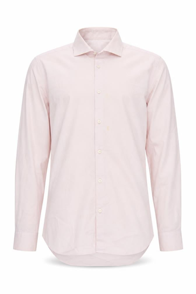 Moss London Men's Pink Slim Fit Long Sleeve Shirt