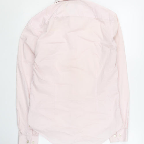 Moss London Men's Pink Slim Fit Long Sleeve Shirt