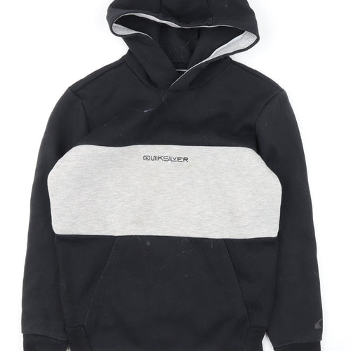 Quiksilver Boys Black Grey Colourblock Hoodie S