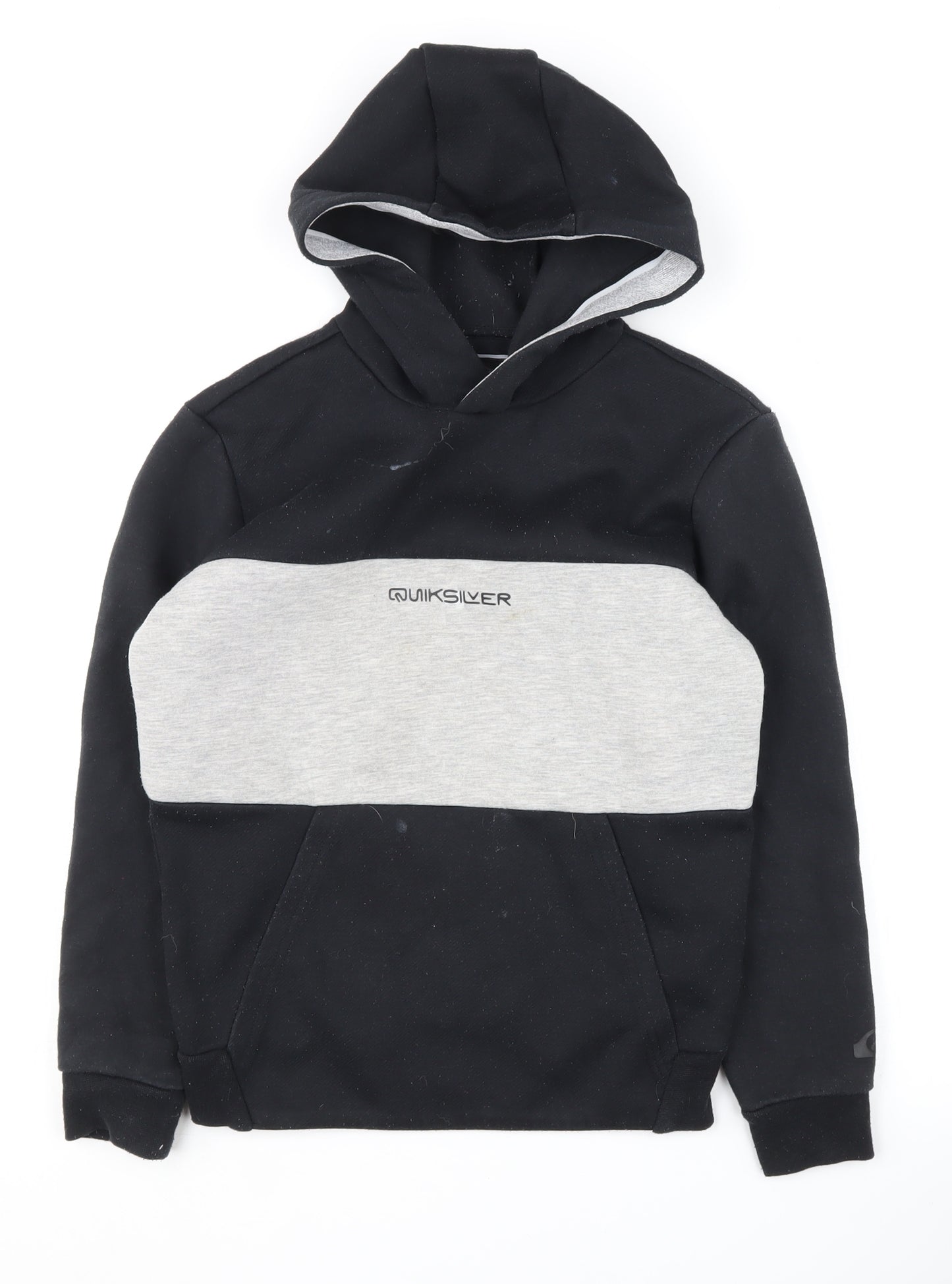 Quiksilver Boys Black Grey Colourblock Hoodie S