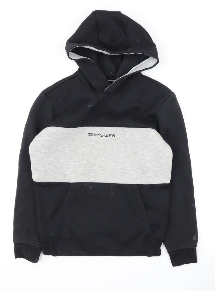 Quiksilver Boys Black Grey Colourblock Hoodie S