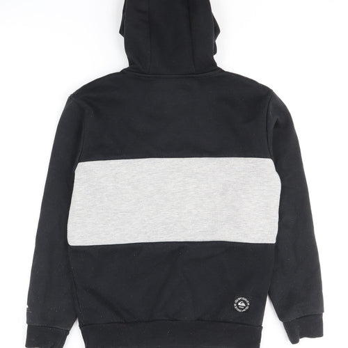 Quiksilver Boys Black Grey Colourblock Hoodie S
