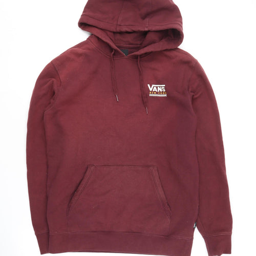 Vans Men's Red Small Hoodie Pullover, Logo, Hooded