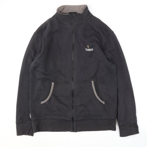 Guinness Men's Black Cotton Jacket, Size L, Casual Style