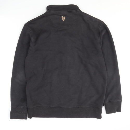 Guinness Men's Black Cotton Jacket, Size L, Casual Style