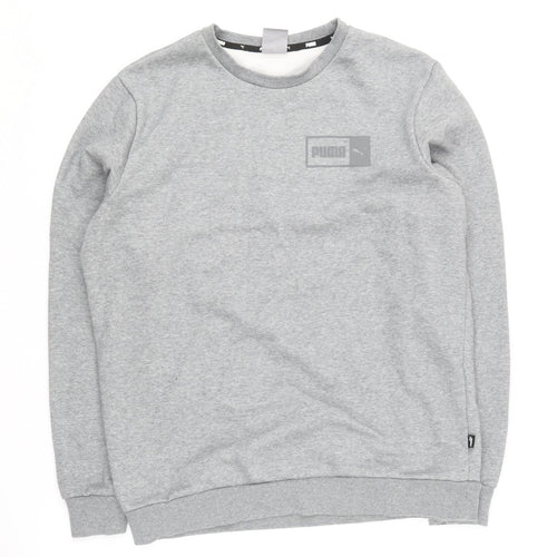 Puma Men's Grey Crew Neck Pullover Sweatshirt M