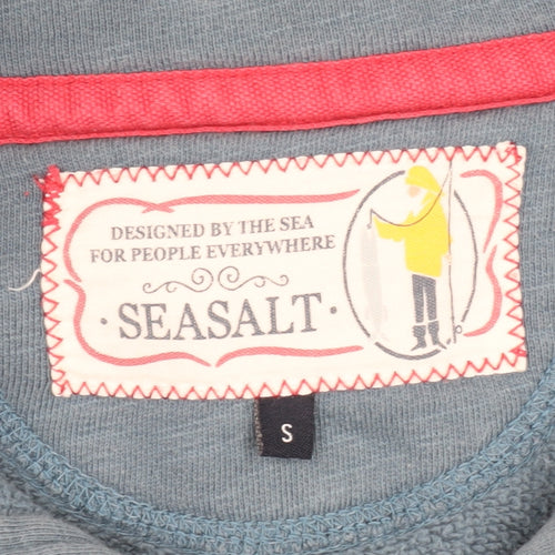 Seasalt Women's Blue Henley Sweatshirt Size S