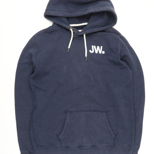 Jack Wills Men's Blue Hoodie - Medium Pullover Logo