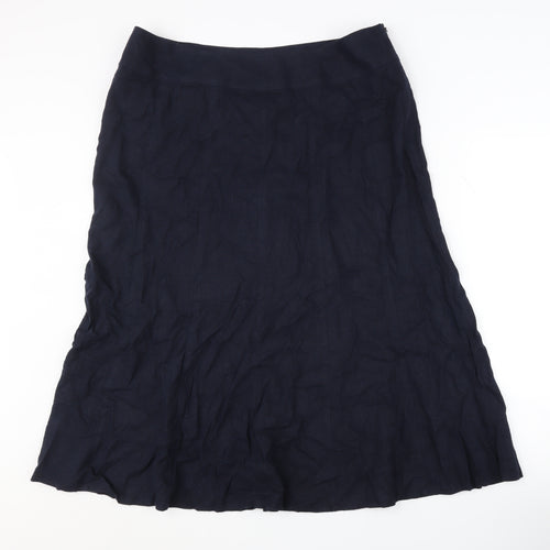 Isle Women's Blue Linen Viscose Skirt - Size 18