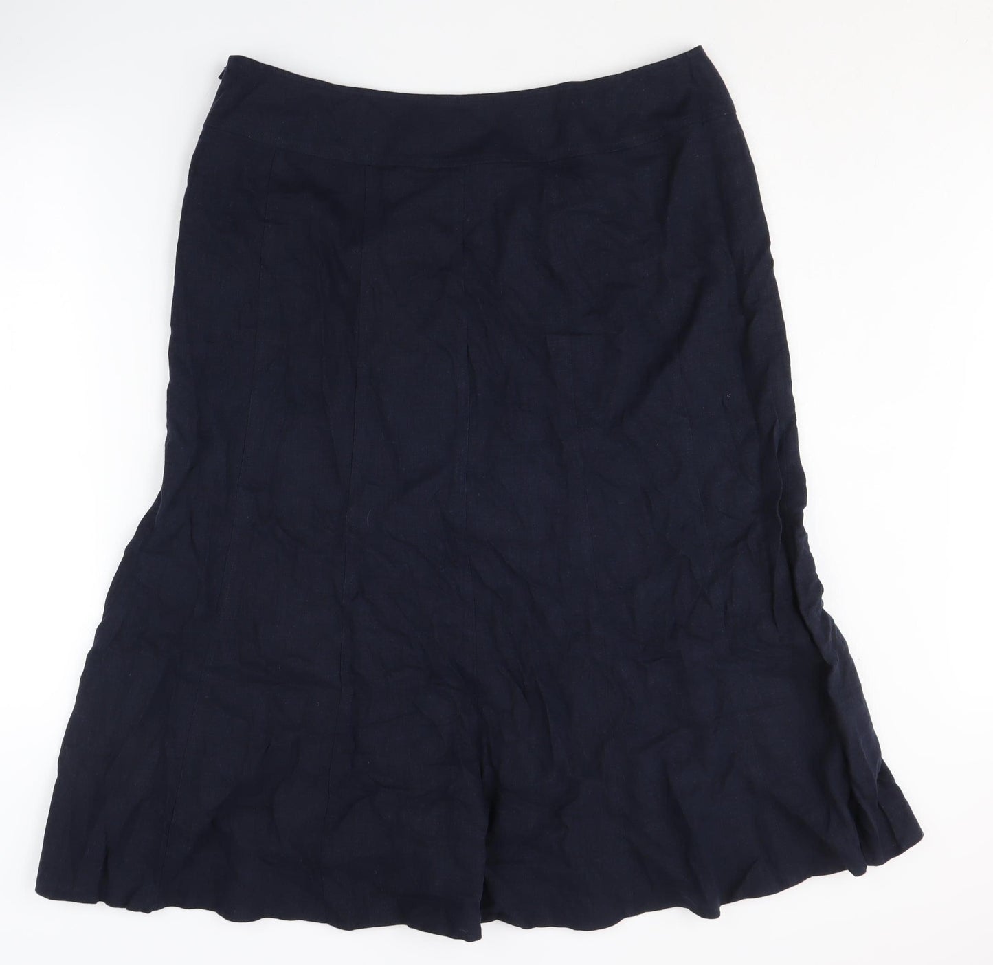 Isle Women's Blue Linen Viscose Skirt - Size 18