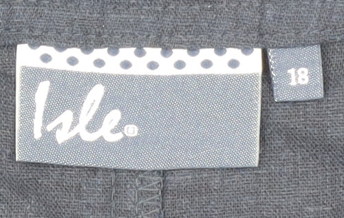 Isle Women's Blue Linen Viscose Skirt - Size 18