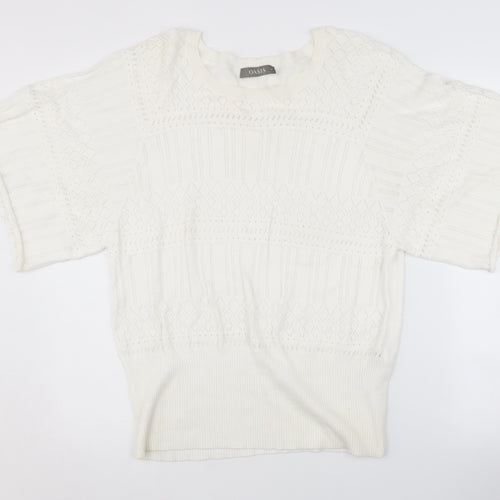 Oasis Women's White L Pullover Jumper