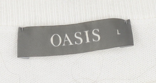 Oasis Women's White L Pullover Jumper