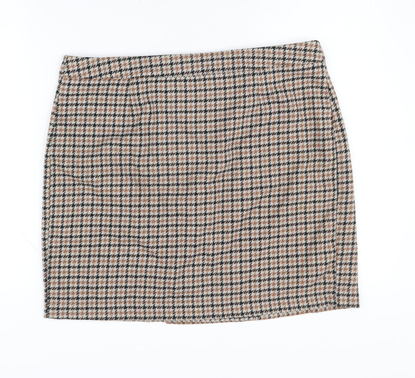 ICHI Women's Check Pencil Skirt, Multicoloured, Size 14