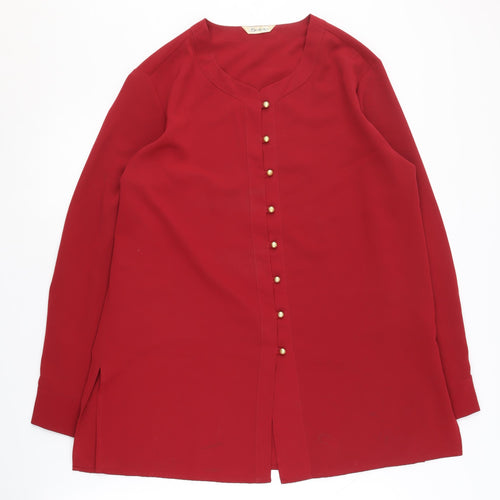 Berkertex Women's Red Long Sleeve Blouse Size 16