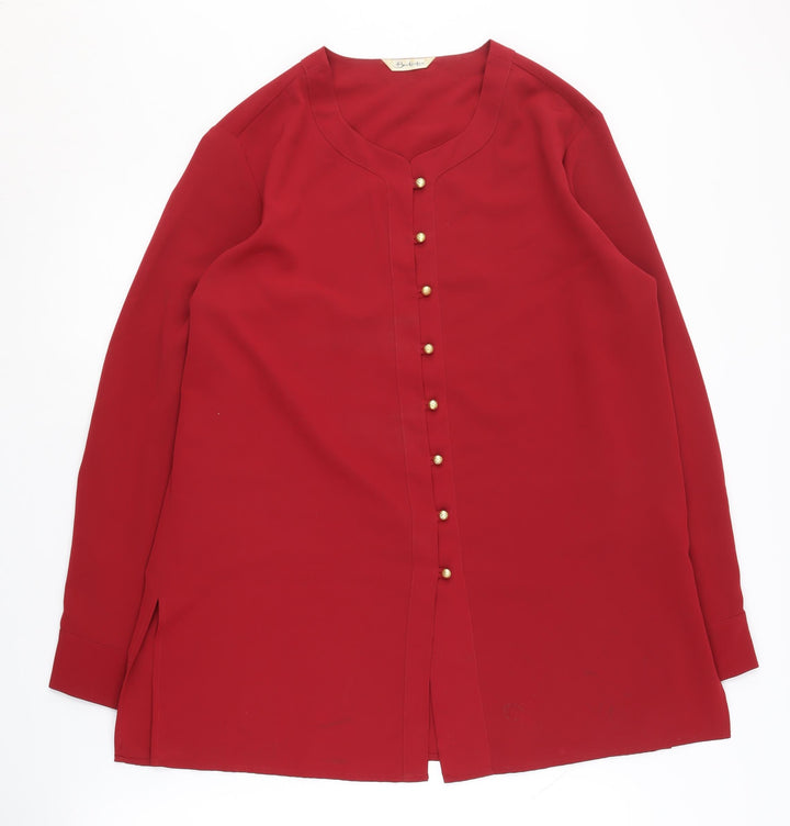 Berkertex Women's Red Long Sleeve Blouse Size 16