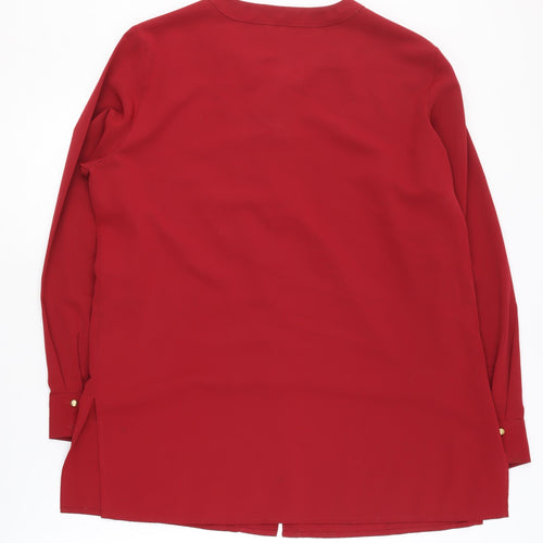 Berkertex Women's Red Long Sleeve Blouse Size 16