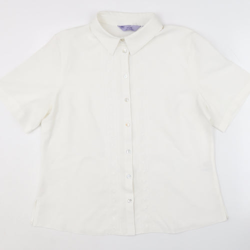 Honor Millburn Women's White Button-Up Shirt Size 16