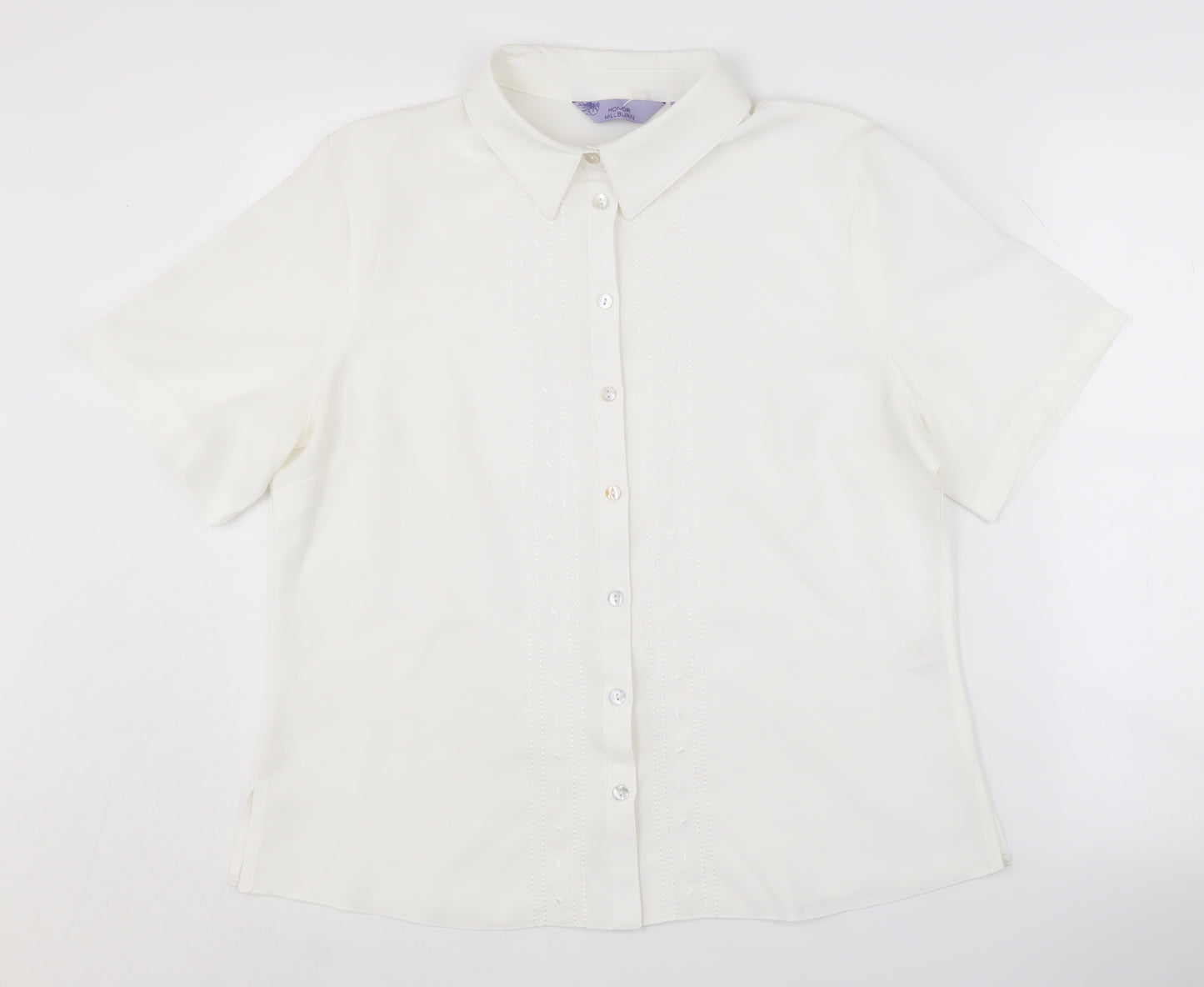 Honor Millburn Women's White Button-Up Shirt Size 16