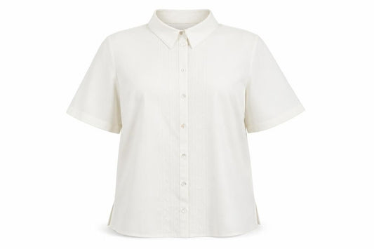 Front view of Honor Millburn Women's White Button-Up Shirt, size 16