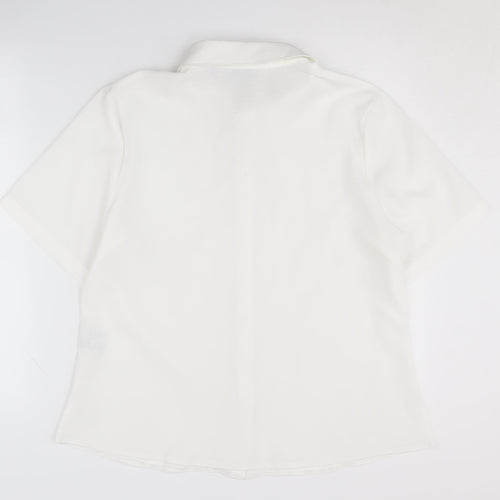 Honor Millburn Women's White Button-Up Shirt Size 16