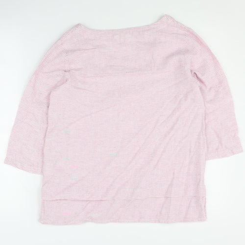Cotton Traders Women's Pink Striped T-Shirt, Size 12