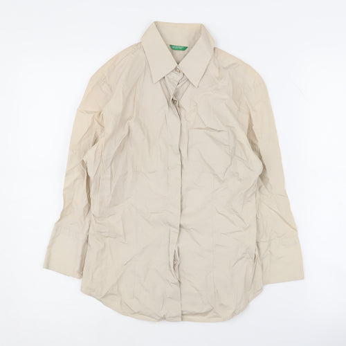 Benetton Women's Beige XS Button-Up Shirt