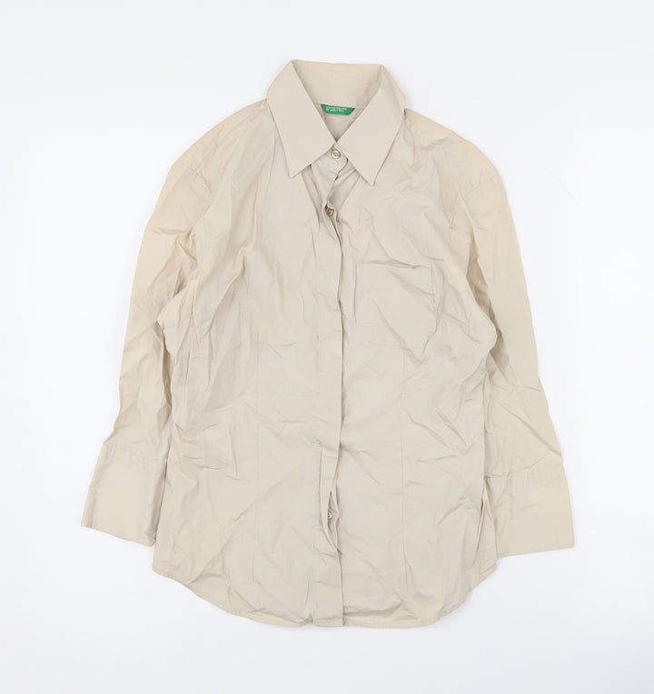 Benetton Women's Beige XS Button-Up Shirt