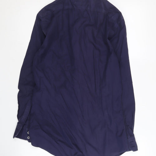 Charles Tyrwhitt Men's Blue Long Sleeve Extra-Slim Shirt