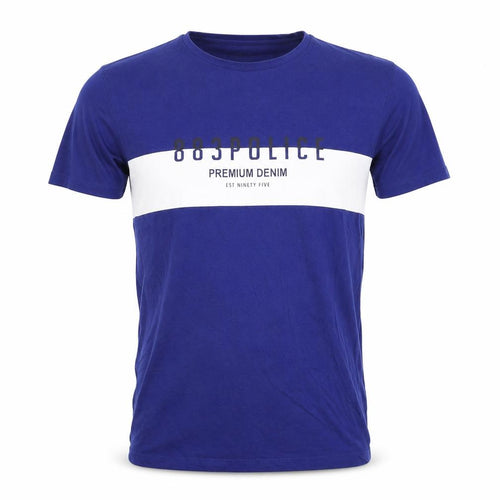 883 Police Men's Blue Crew Neck T-Shirt, Size S