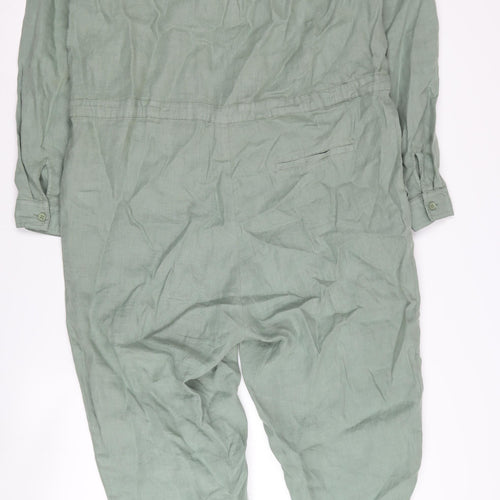 Hush Women's Green Linen Jumpsuit - Size 14