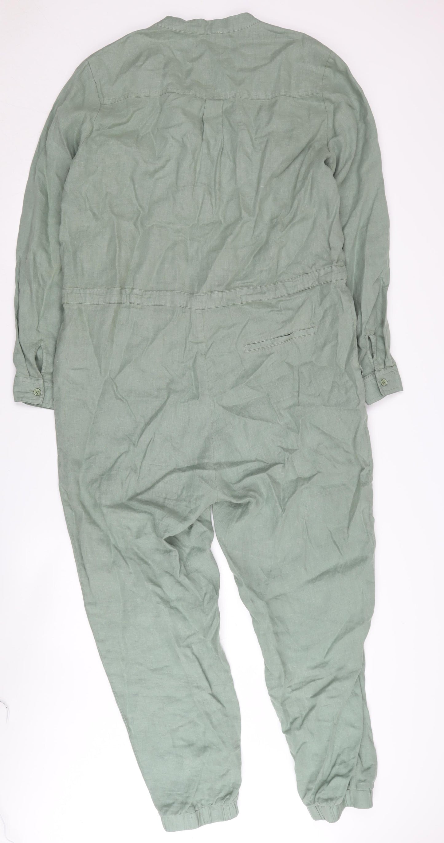 Hush Women's Green Linen Jumpsuit - Size 14