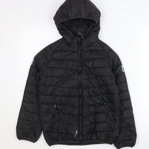 Jack Wolfskin Boys Black Puffer Jacket 12 Years Winter Hooded