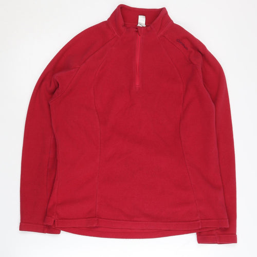 Oxylane Red Unisex XL Fleece Sweatshirt, 1/4 Zip
