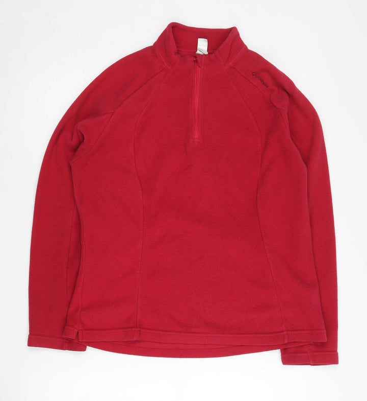 Oxylane Red Unisex XL Fleece Sweatshirt, 1/4 Zip
