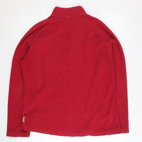 Oxylane Red Unisex XL Fleece Sweatshirt, 1/4 Zip