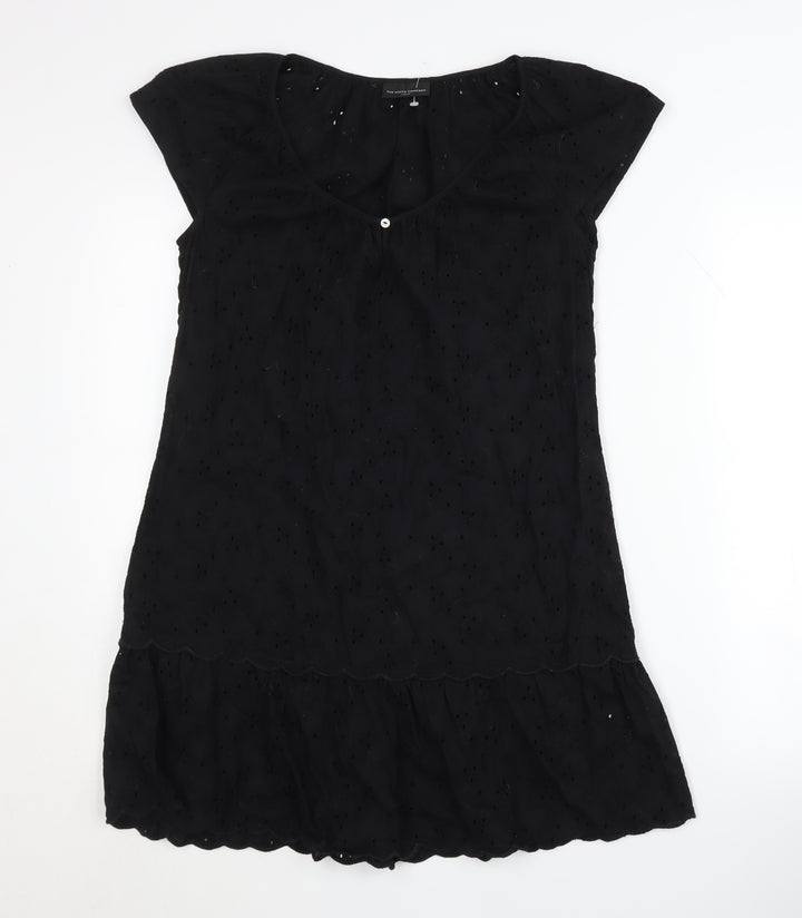 The White Company Women's Black Cotton Dress Size 8