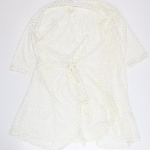 Eberjey Women's White Open-Knit Wrap Jumper Cover Up M