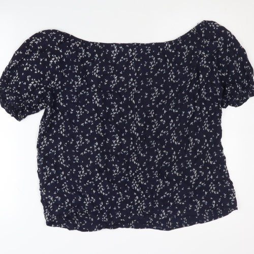 GAP Women's Blue Floral Off-Shoulder Blouse XS