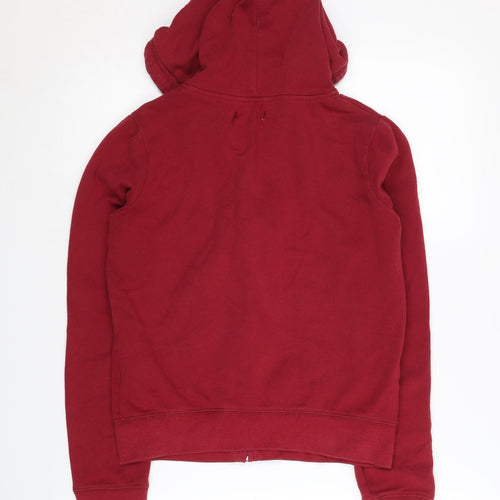 Hollister Women's Red Full Zip Hoodie XS