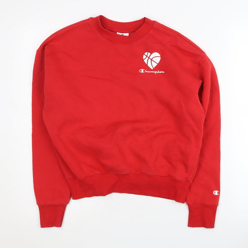 Champion Red Pullover Sweatshirt XS Unisex Logo